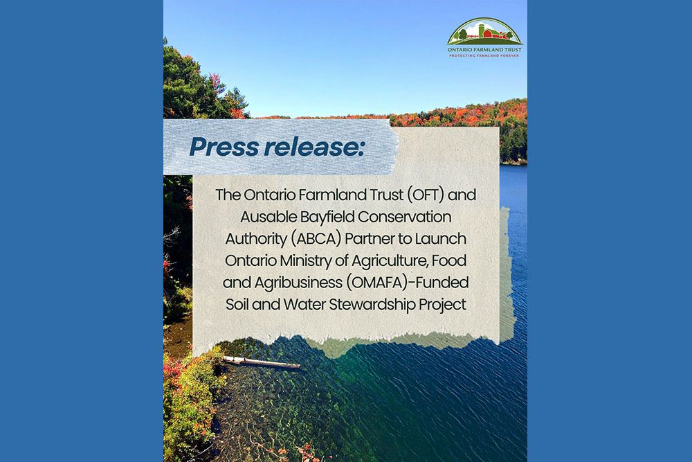 A poster of news release for soil and water stewardship project for Great Lakes.